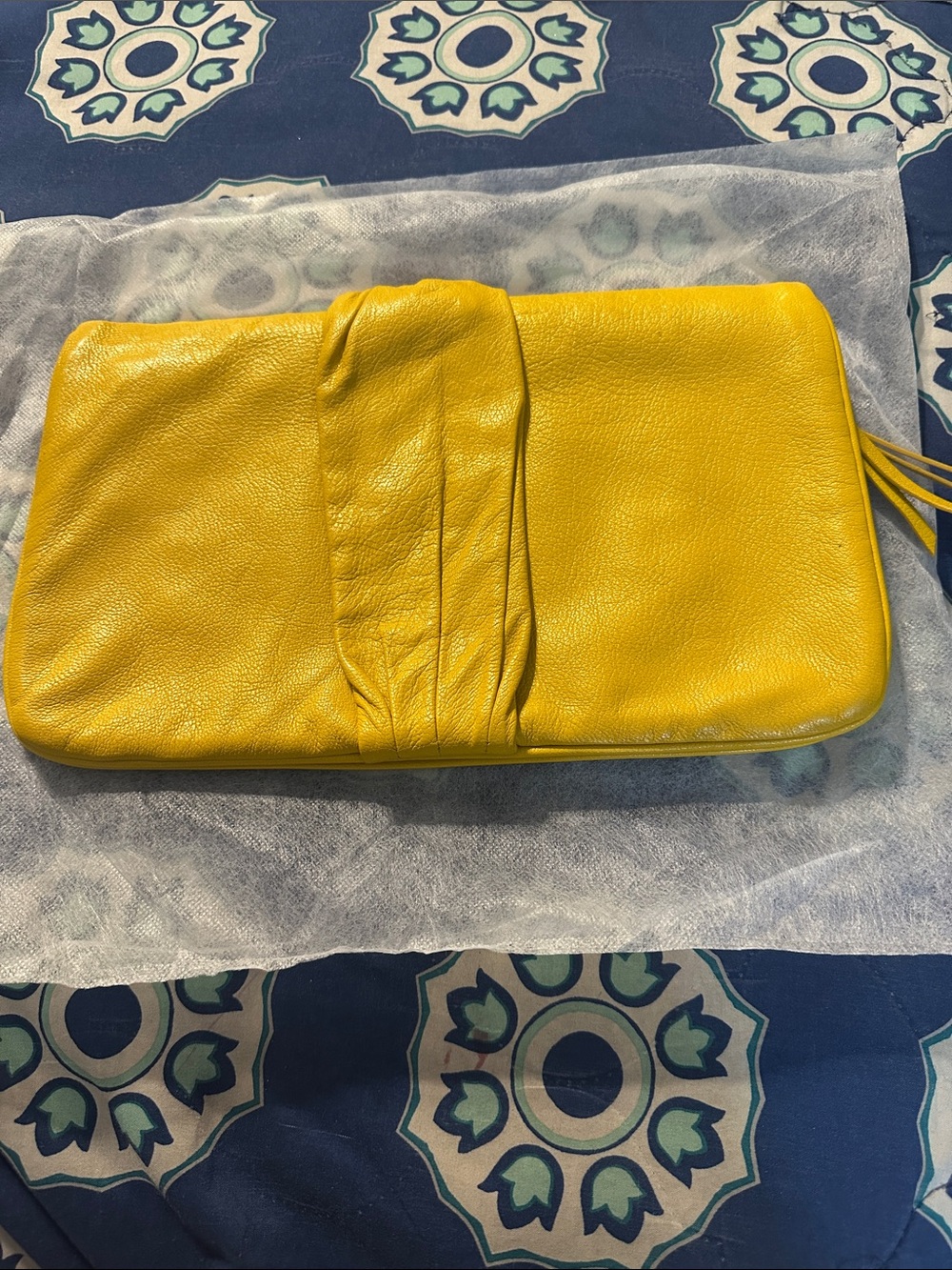 Gianni Bini Yellow Leather Clutch